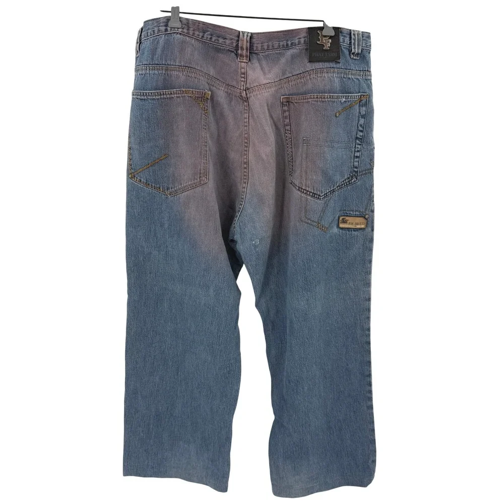 Vintage Phat Farm Baggy Jeans Mens‎ 40x26 Blue Purple Tint Y2K Streetwear Loose